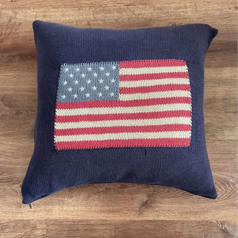 Vintage Polo Ralph Lauren American flag down pillow